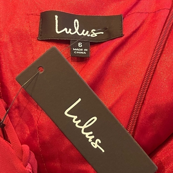 LULU’S Red Lace Up Dress - Picture 7 of 7